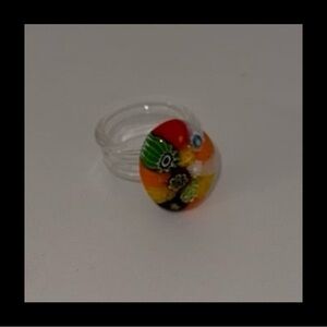 Multi-Color Murano Style Ring